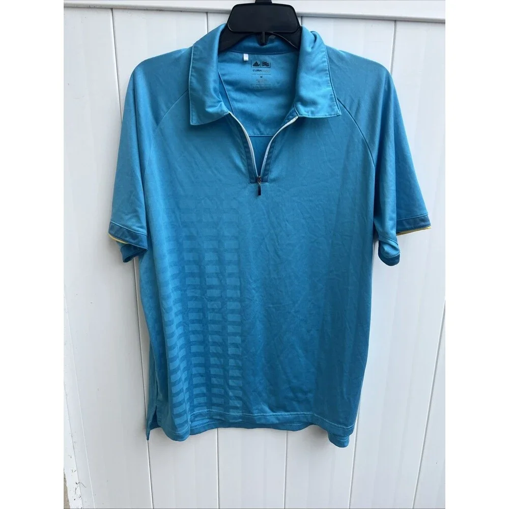 adidas Golf ClimaCool Short Sleeve 1/4 Zip Polo ShirtMen's Sz Medium Blue